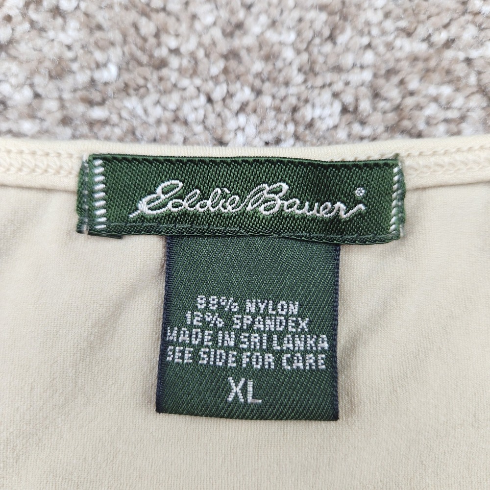 Eddie Bauer Womens XL Beige Nylon Spandex Stretch Cami Spaghetti Strap Tank Top - Picture 2 of 4